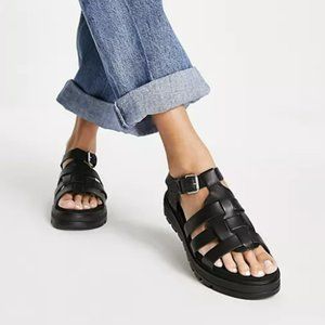 Timberland Ray City Fisherman sandals in black grain